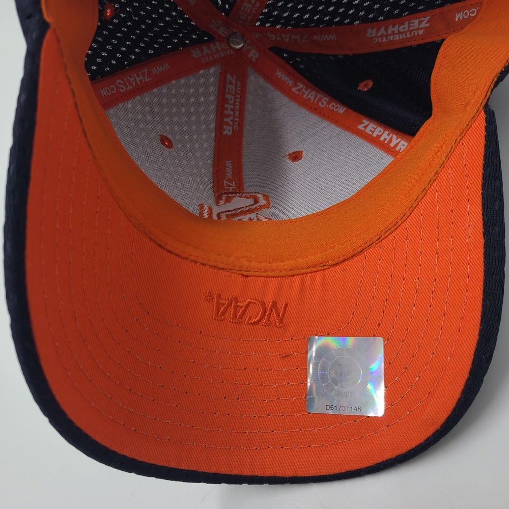 Syracuse Orange Hat Fitted M-L Jersey Mesh Zephyr Blue Orange NCAA University - Picture 10 of 11